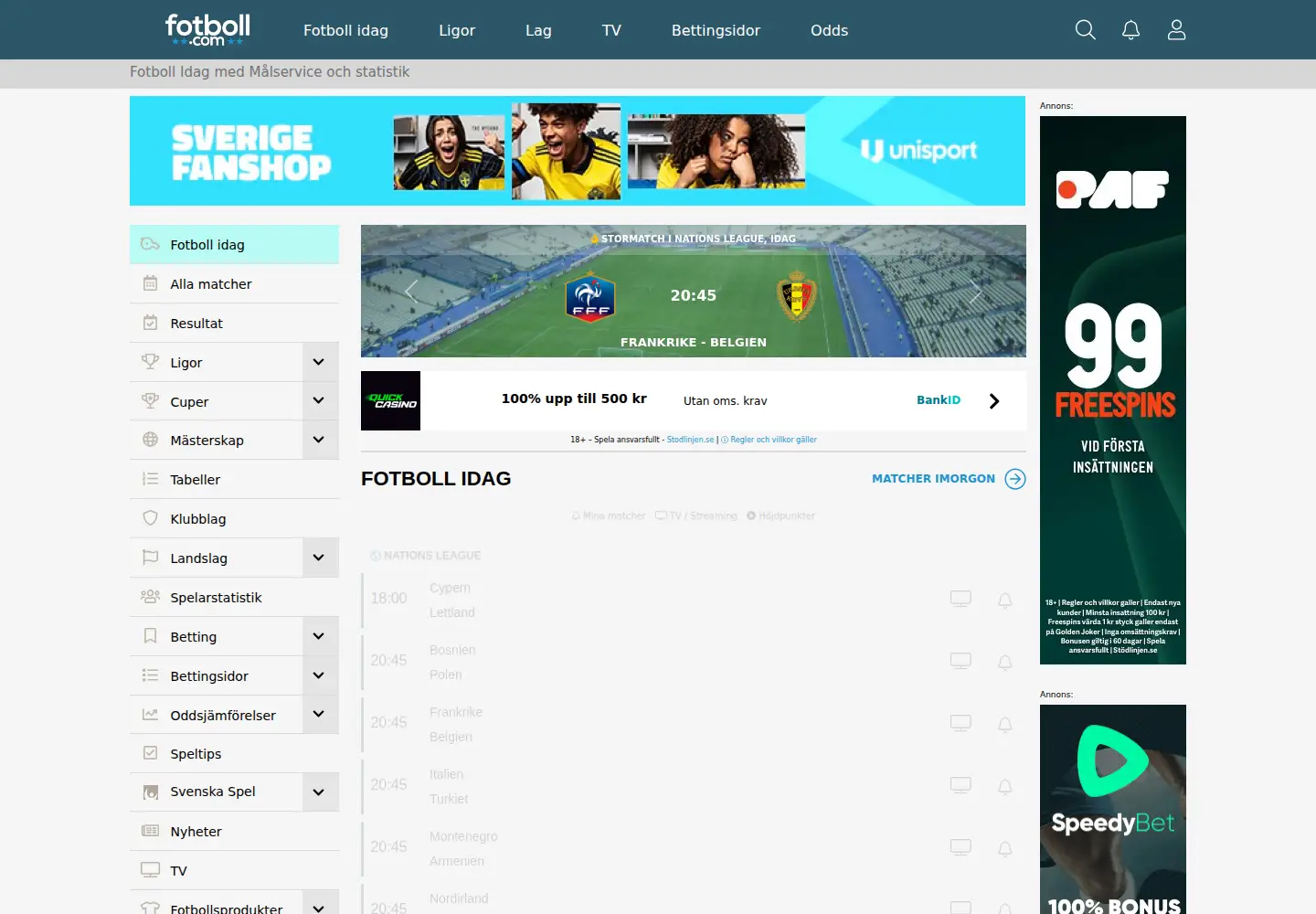 Screenshot of fotboll.com