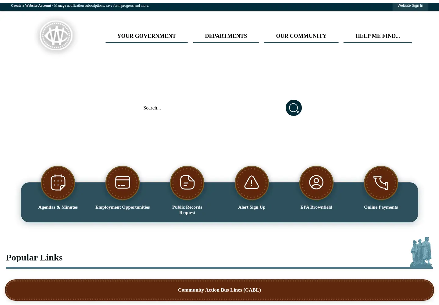 Captured homepage of washingtongov.org in the current scan