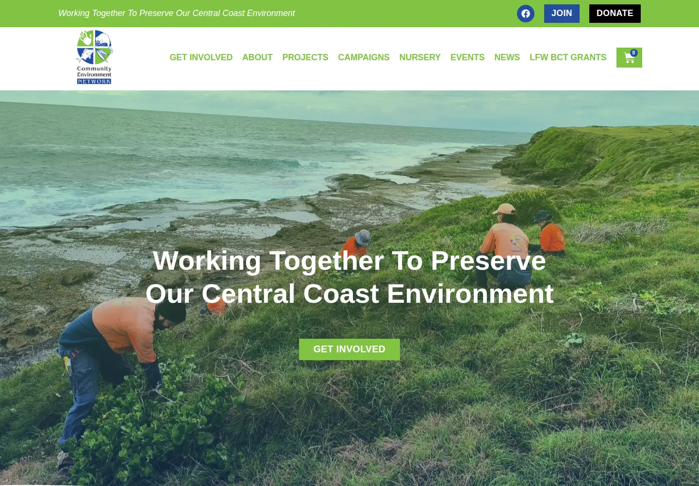 Captured homepage of cen.org.au in the current scan