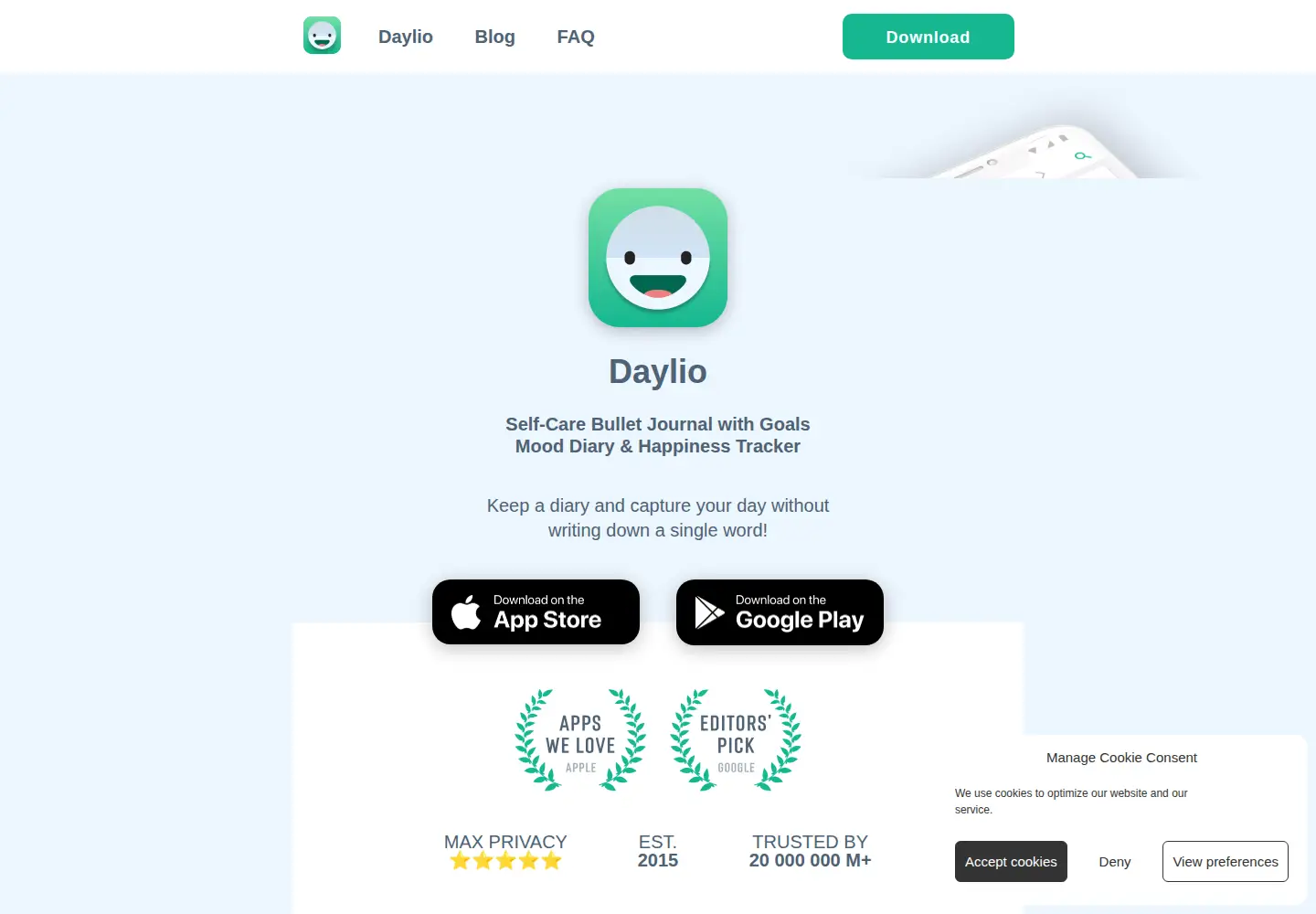 Screenshot of daylio.net