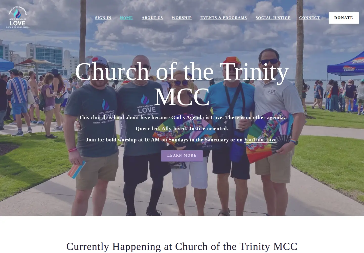 Captured homepage of trinitymcc.com in the current scan