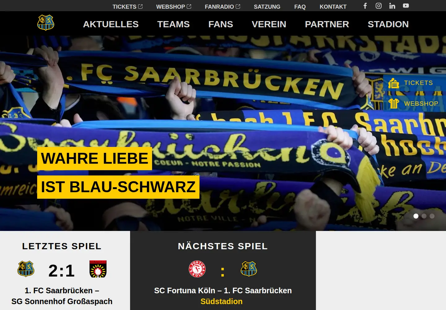 Screenshot of fc-saarbruecken.de