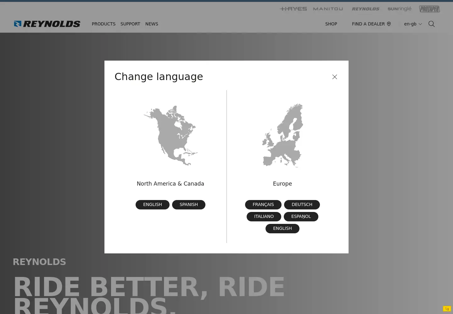 Screenshot of reynoldscycling.com