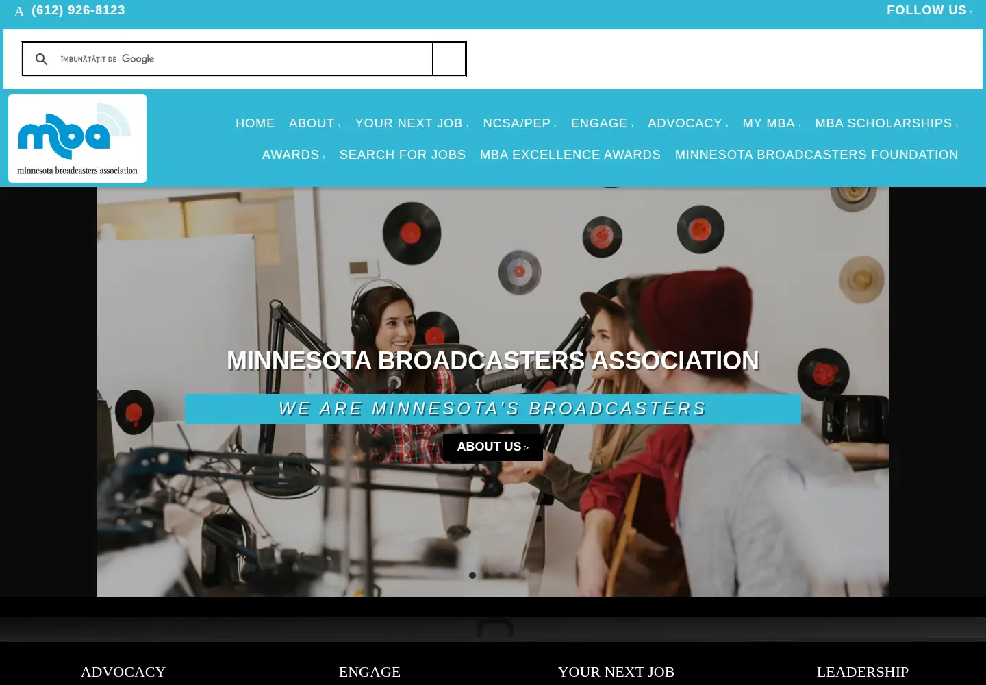 Captured homepage of minnesotabroadcasters.com in the current scan