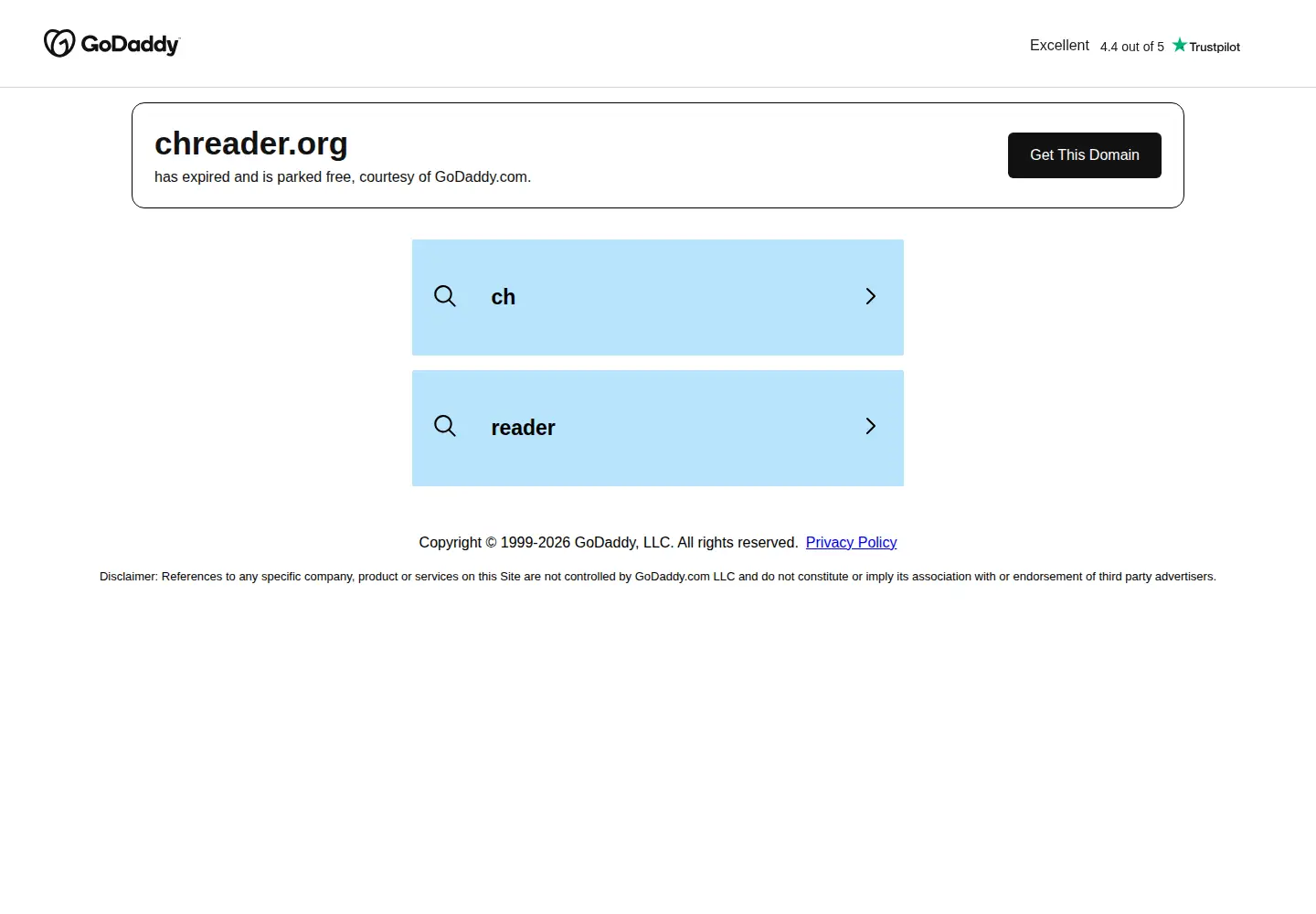 Screenshot of chreader.org