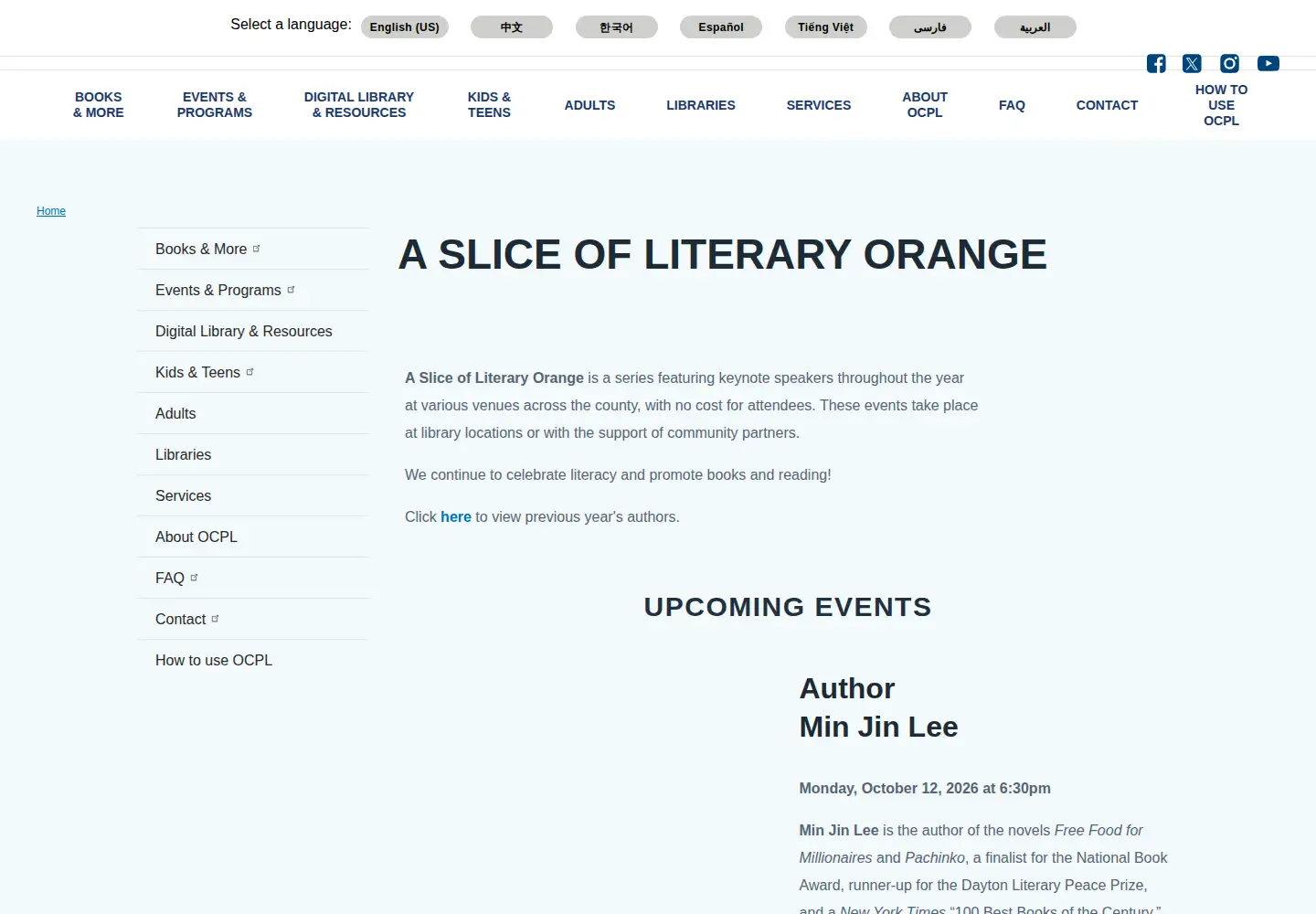 Screenshot of literaryorange.org