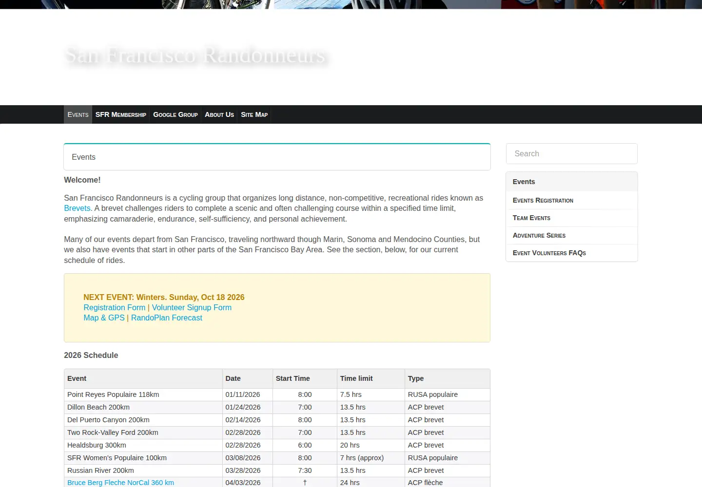 Screenshot of sfrandonneurs.org
