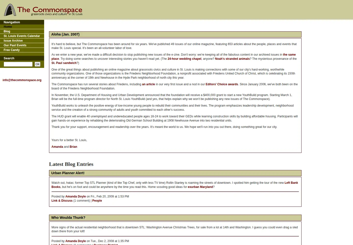 Screenshot of thecommonspace.org
