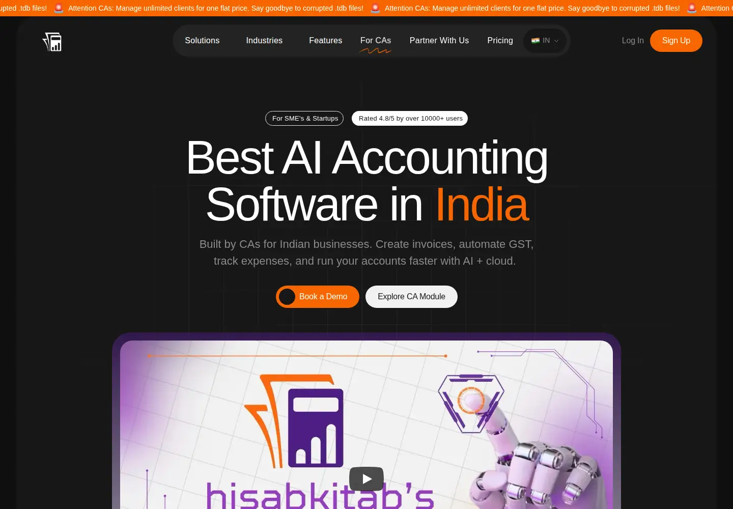 Screenshot of hisabkitab.co