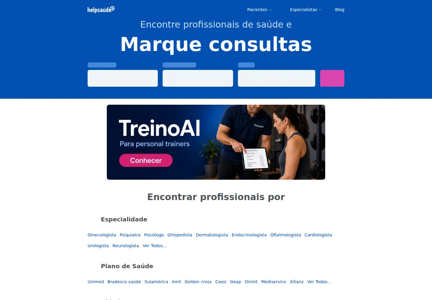 Screenshot of helpsaude.com