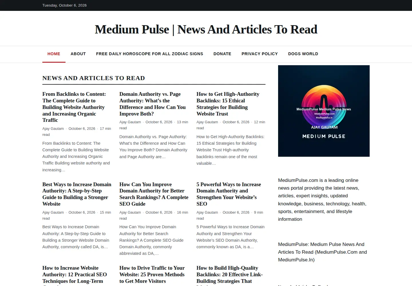 Screenshot of mediumpulse.com