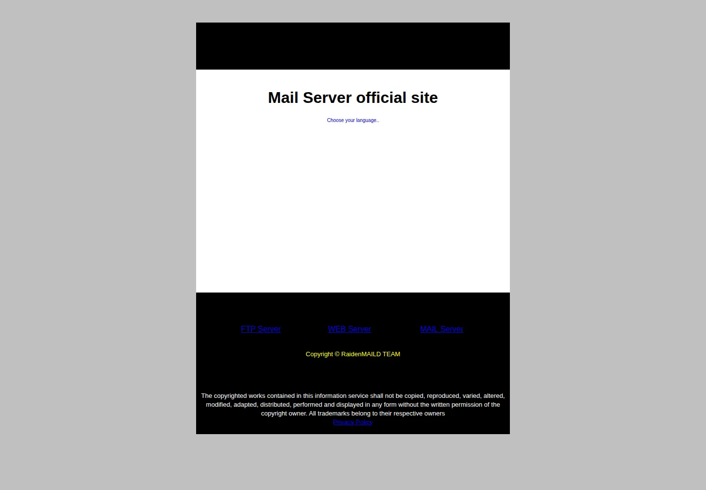 Screenshot of raidenmaild.com