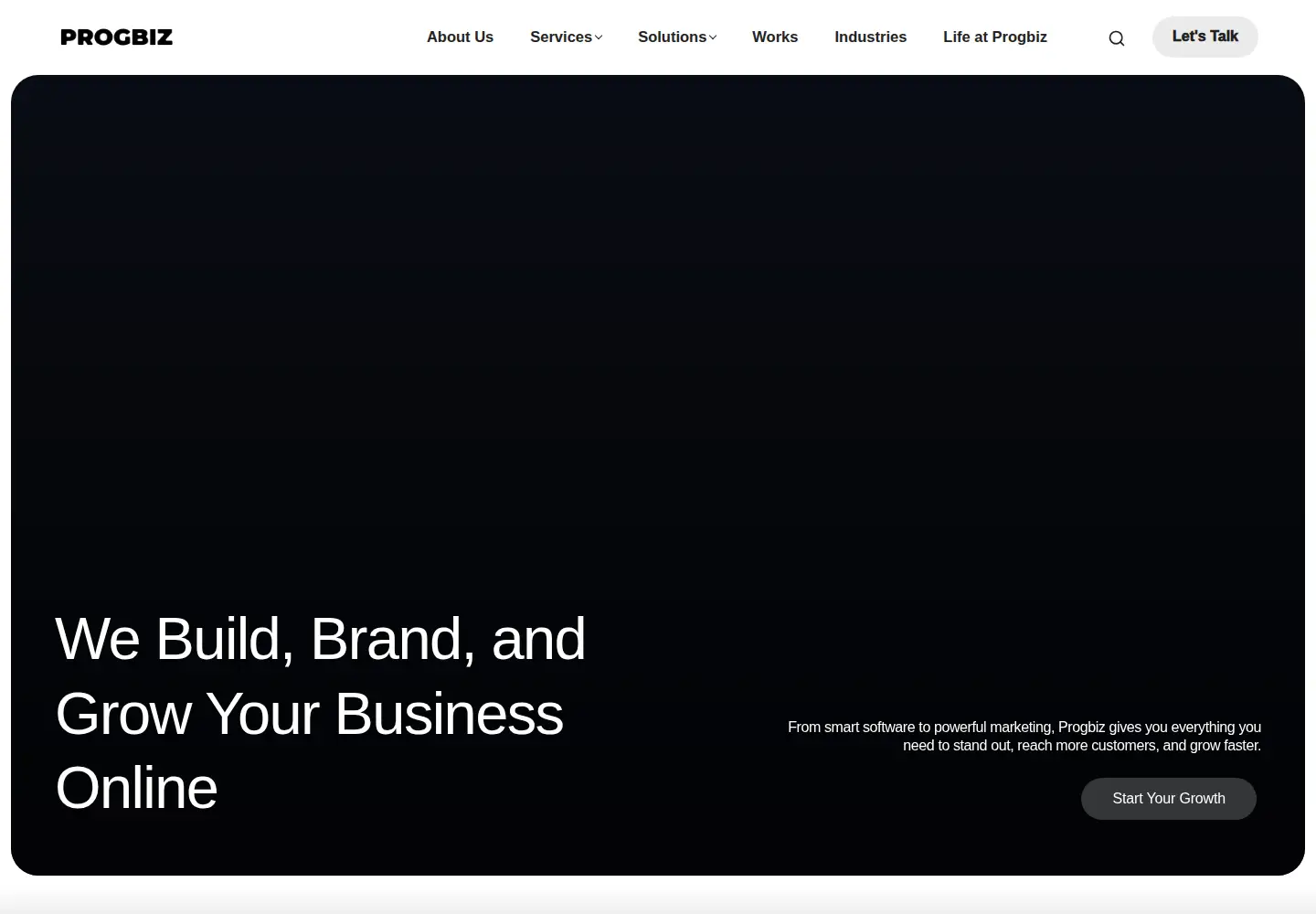 Screenshot of progbiz.io