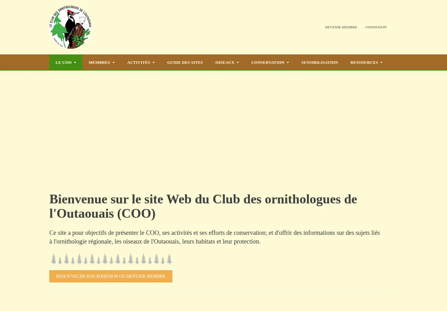 Captured homepage of coo.qc.ca in the current scan