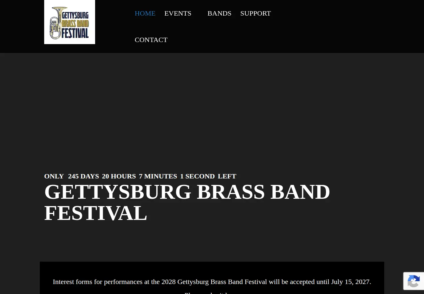 Screenshot of gettysburgbrassbandfestival.com