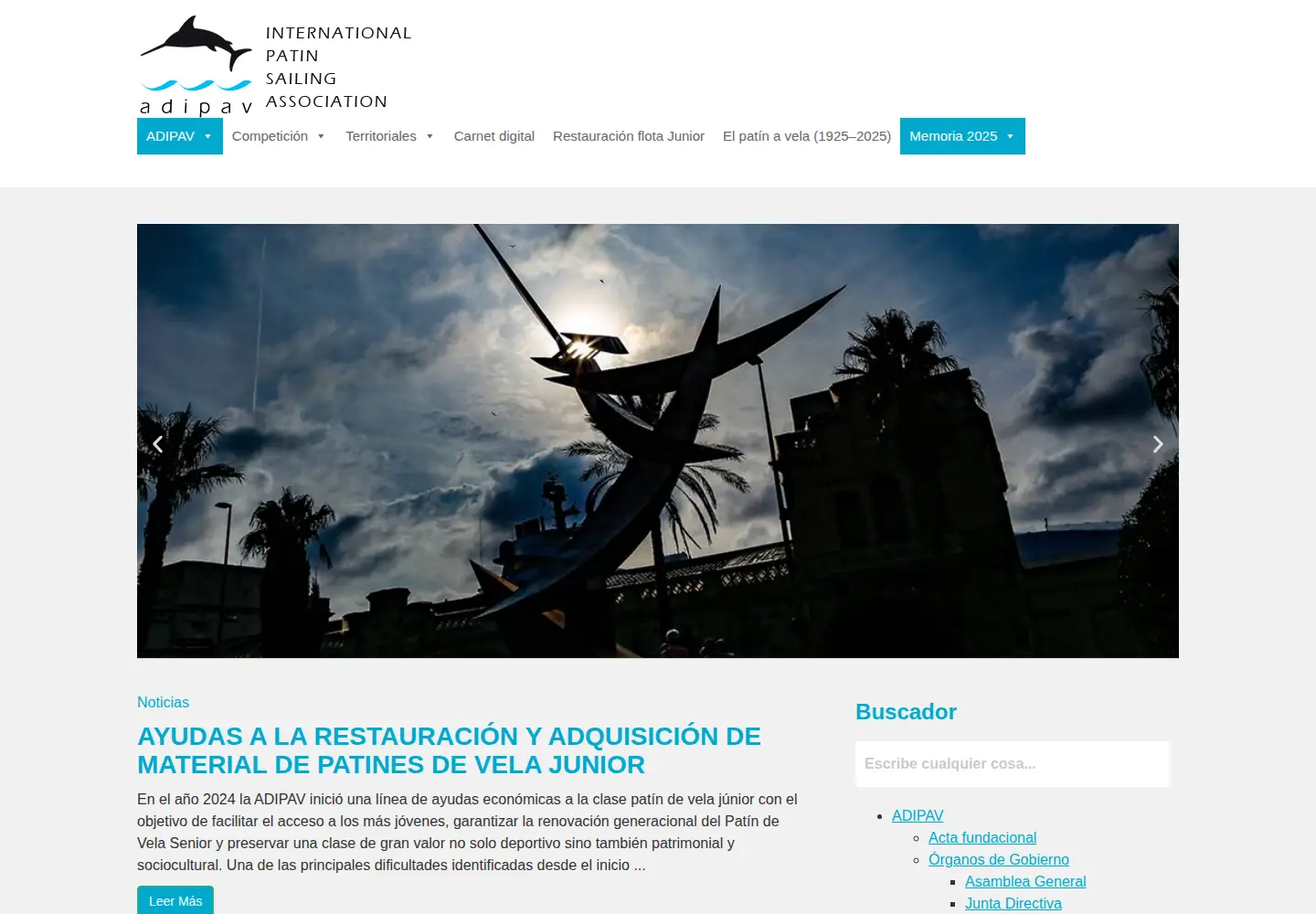 Captured homepage of adipav.org in the current scan