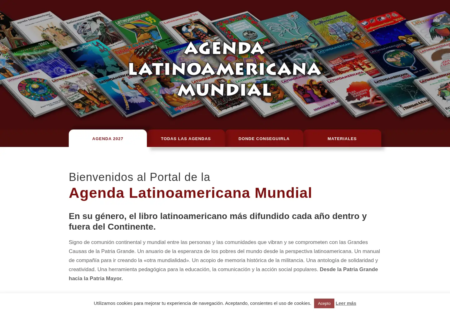 Captured homepage of agendalatinoamericana.red in the current scan