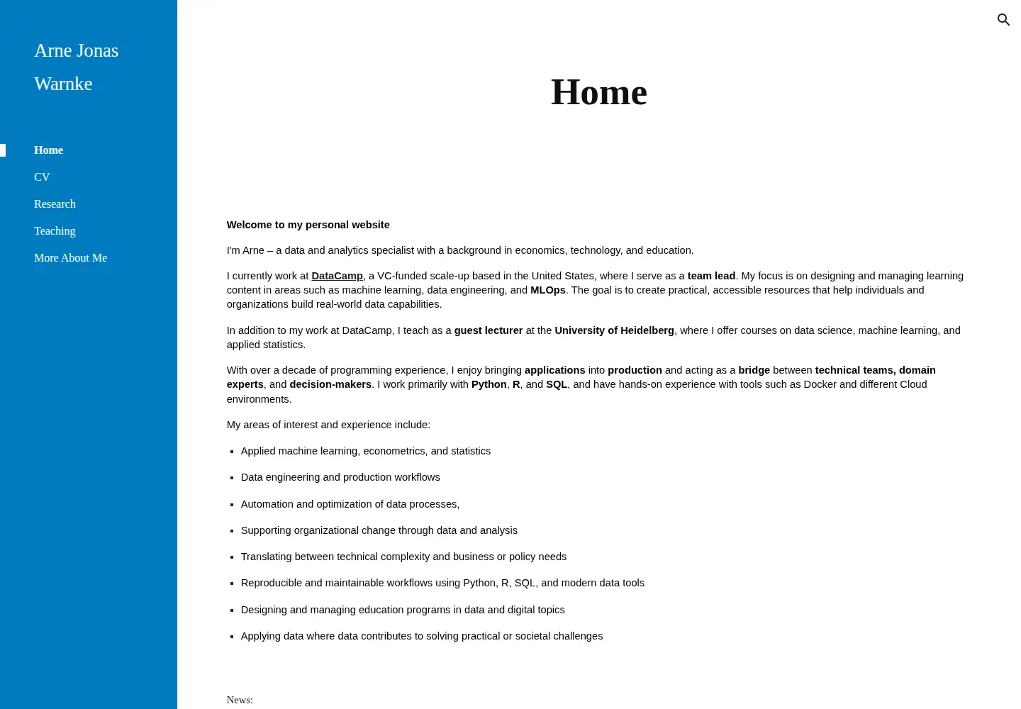 Screenshot of arne-warnke.de