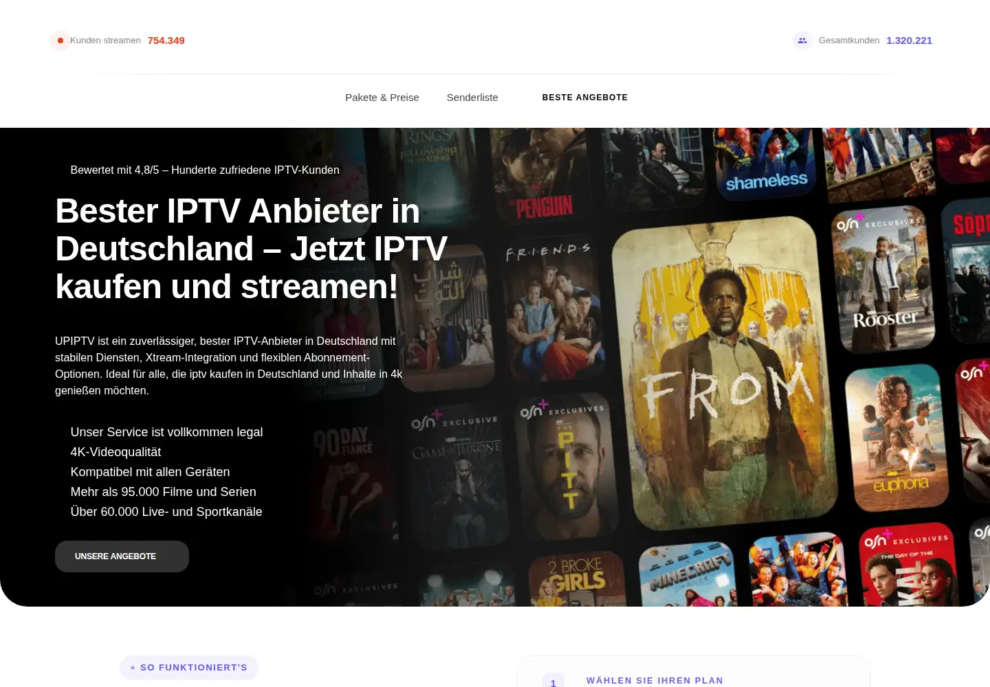 Captured homepage of upip-tv.de in the current scan