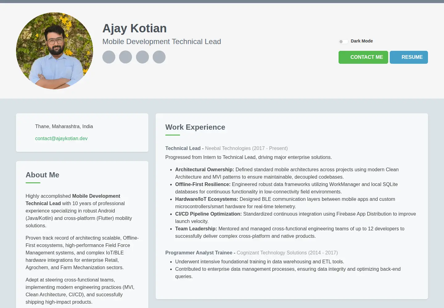 Screenshot of ajaykotian.dev