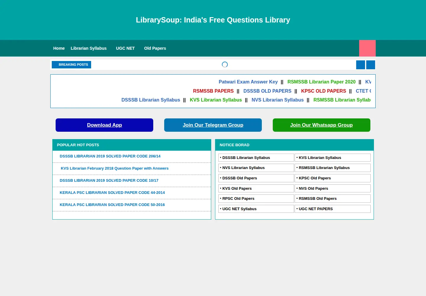 Screenshot of librarysoup.in