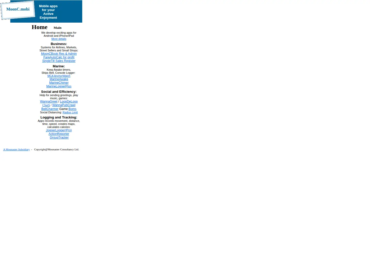 Captured homepage of moonc.mobi in the current scan