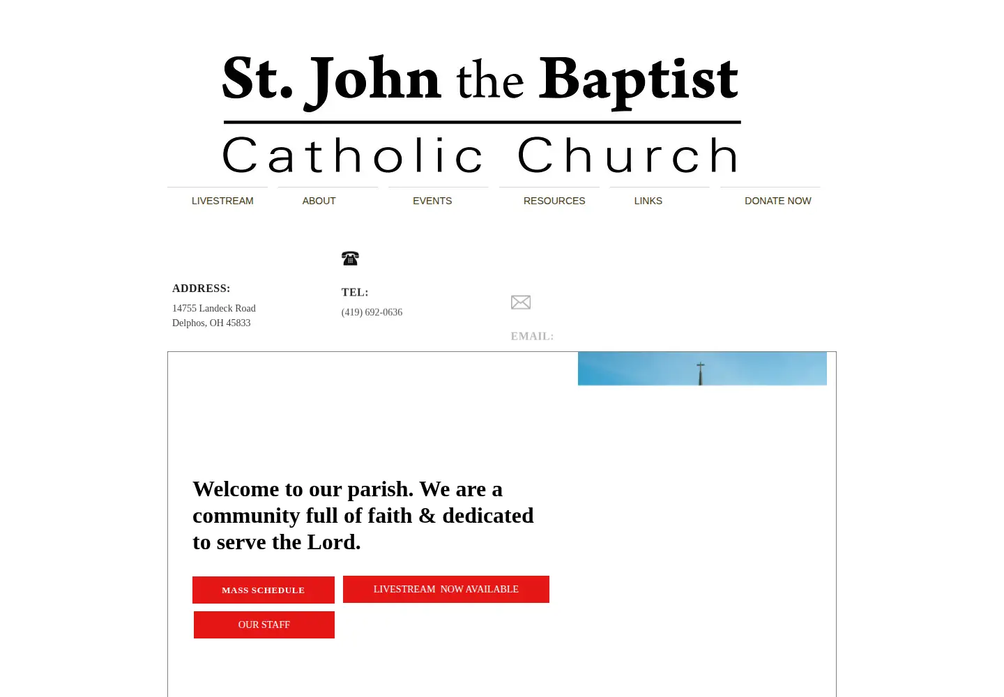 Screenshot of stjohnthebaptistchurchlandeck.org