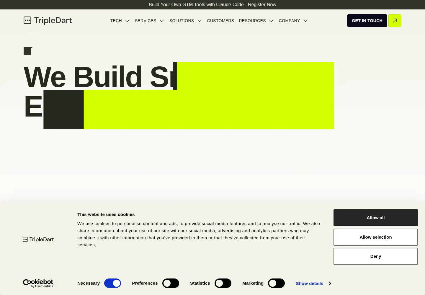 Screenshot of tripledart.com