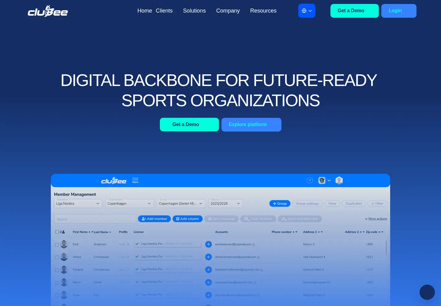Screenshot of clubee.com