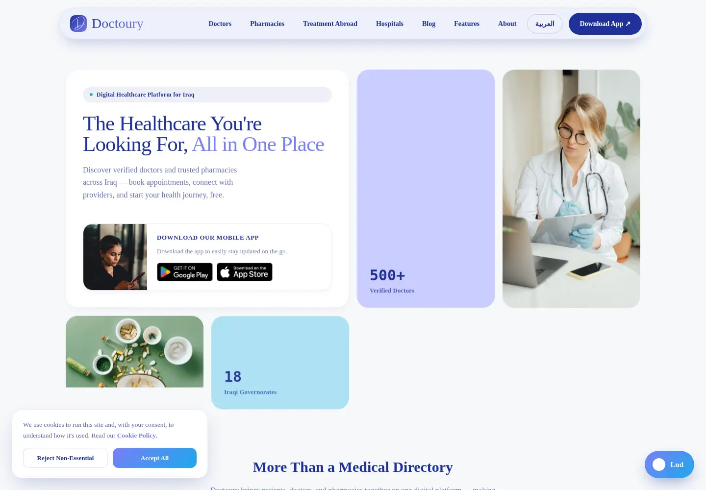 Screenshot of doctoury.com