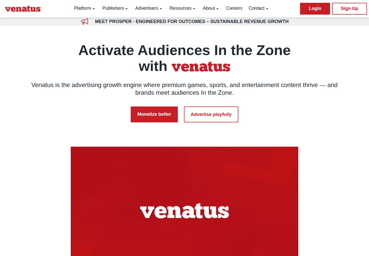 Captured homepage of venatus.com in the current scan