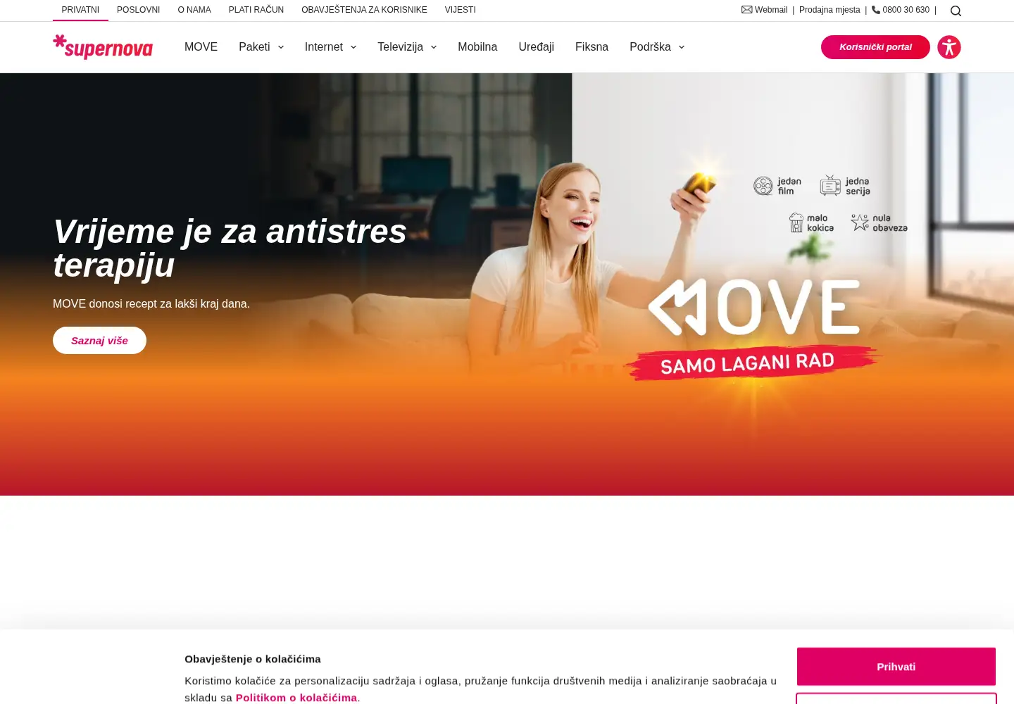 Screenshot of supernovabih.ba