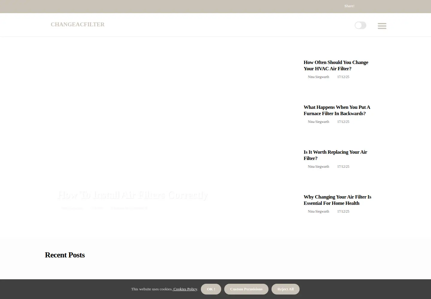 Screenshot of changeacfilter.com