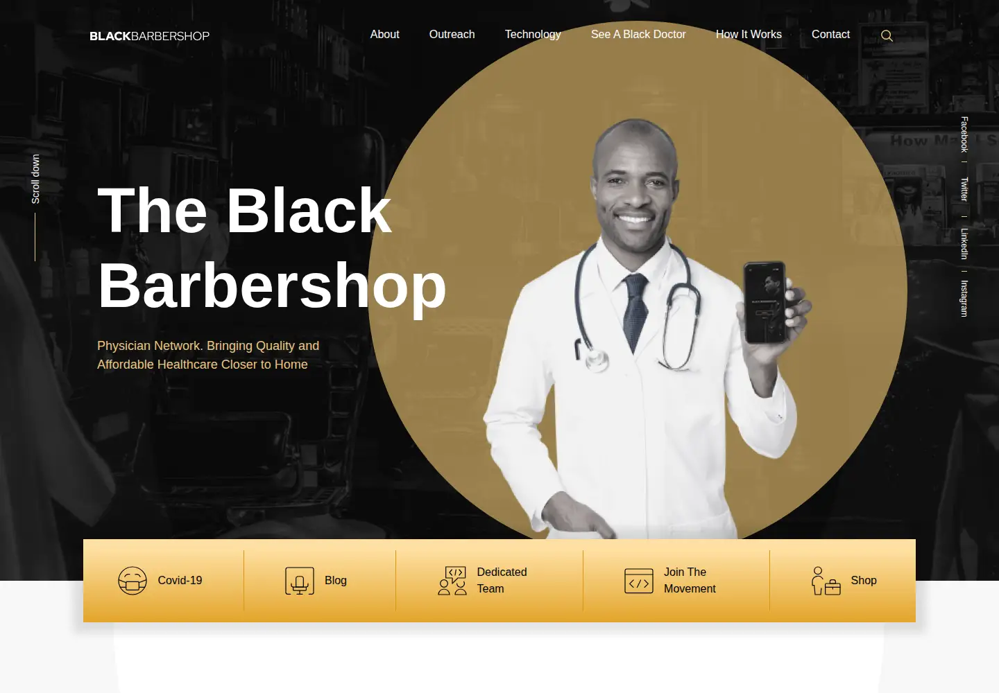 Screenshot of blackbarbershop.org