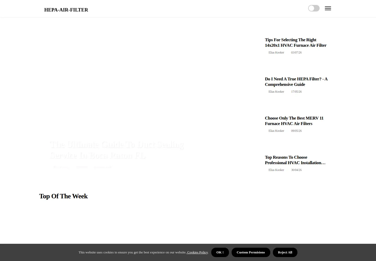 Screenshot of hepa-air-filter.com