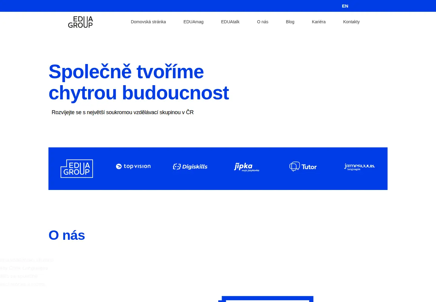 Captured homepage of eduagroup.cz in the current scan