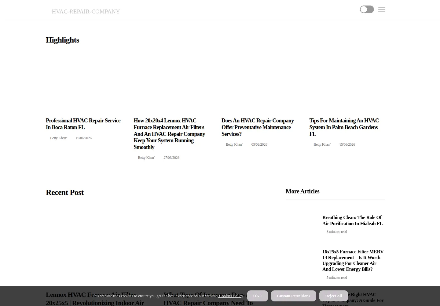 Screenshot of hvac-repair-company.com