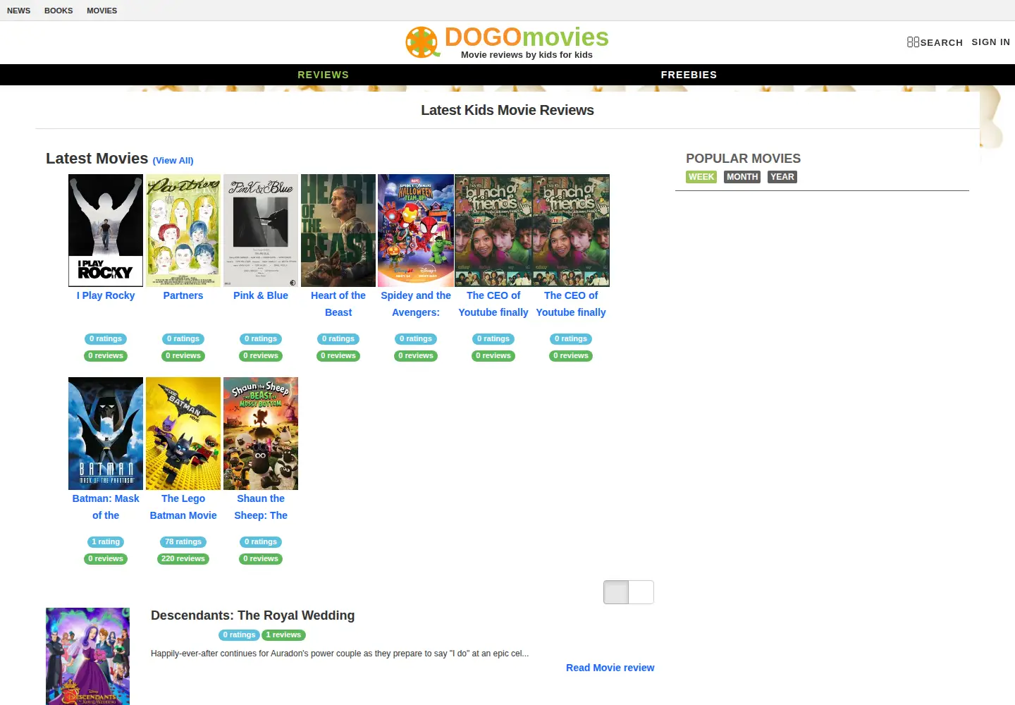 Screenshot of dogomovies.com