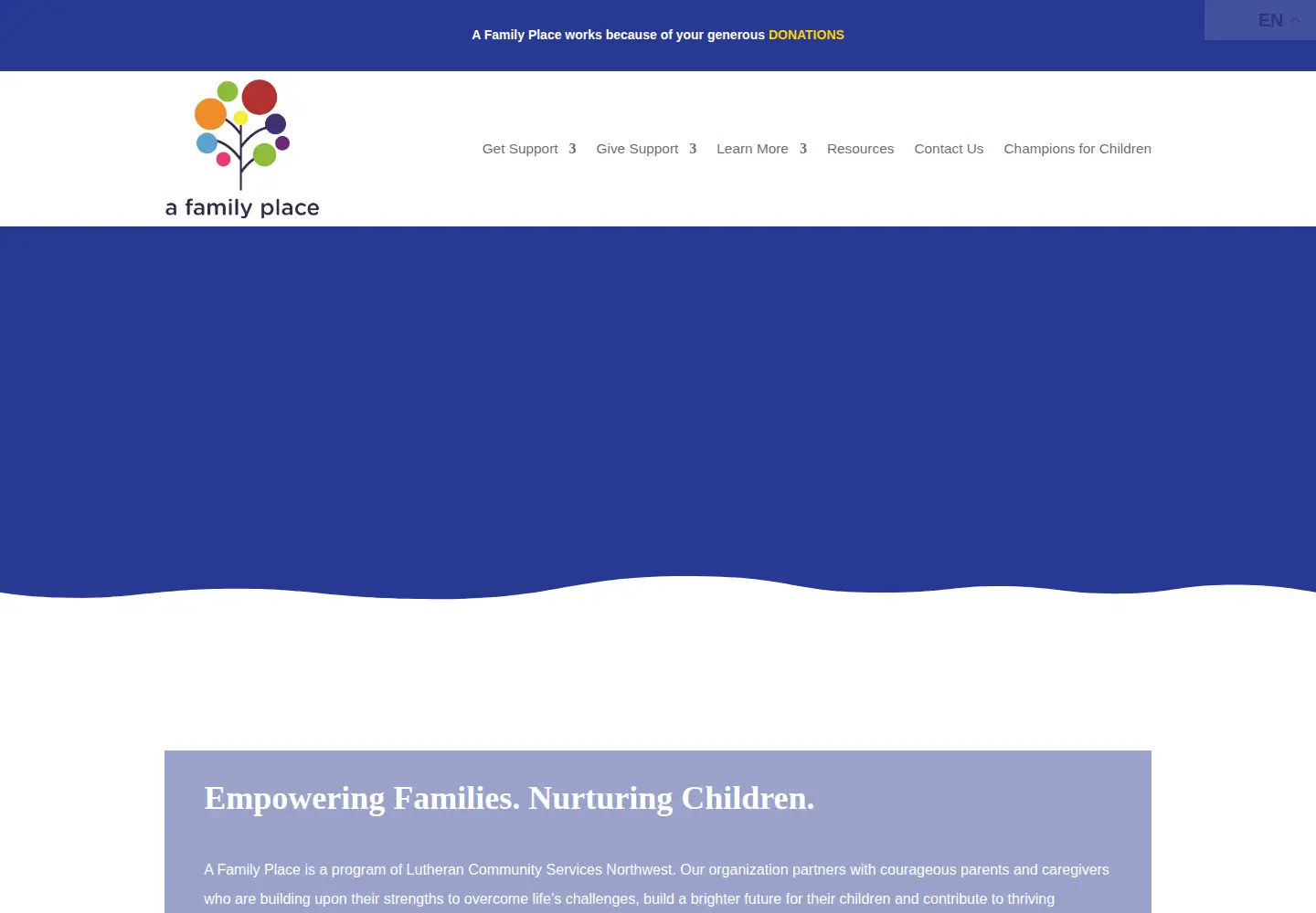 Screenshot of familyplacerelief.org