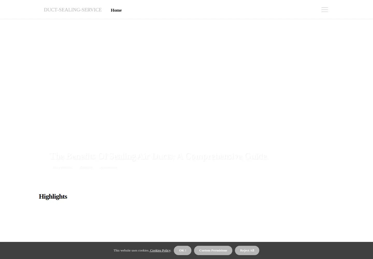 Captured homepage of duct-sealing-service.com in the current scan