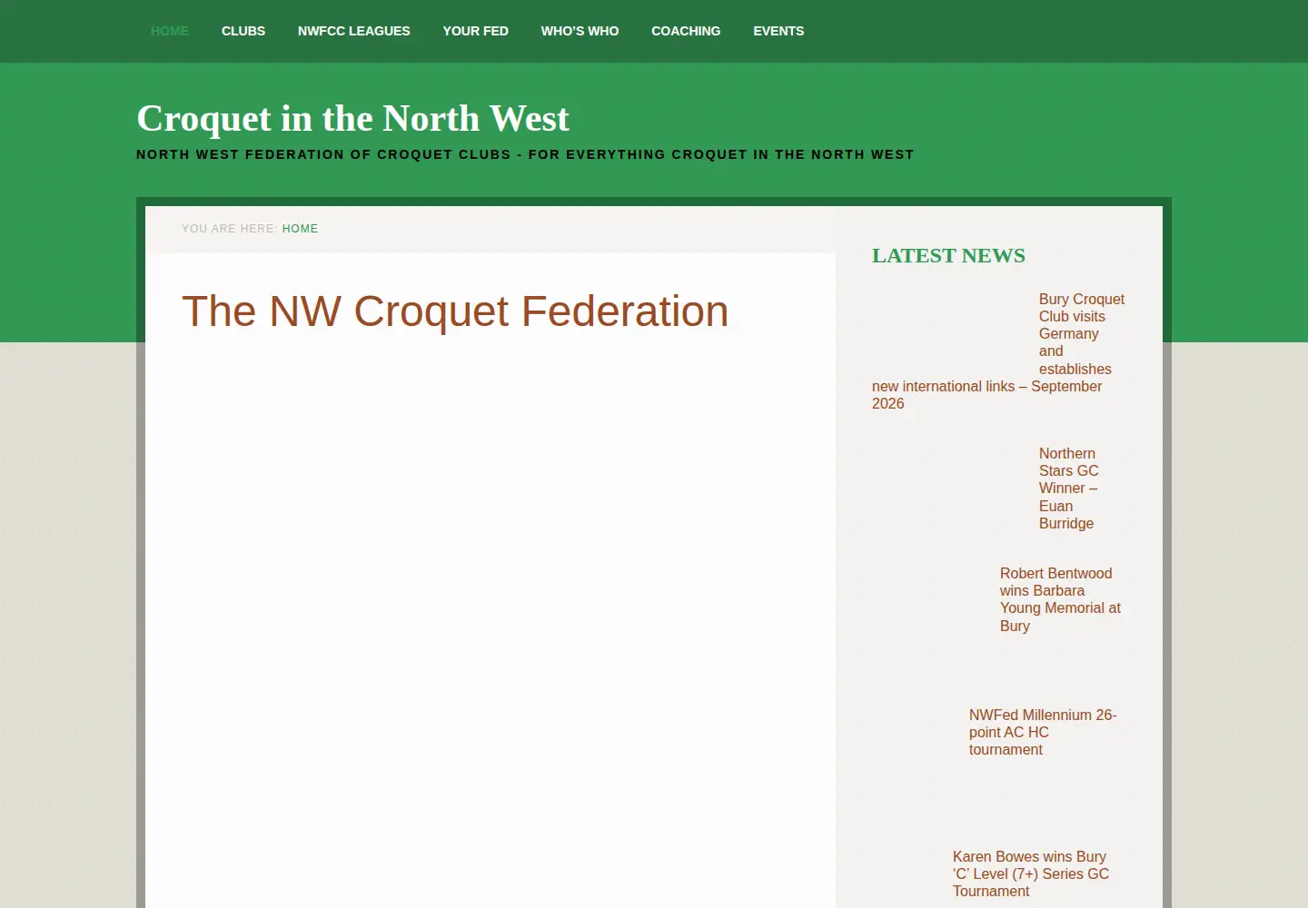 Screenshot of croquetnw.co.uk