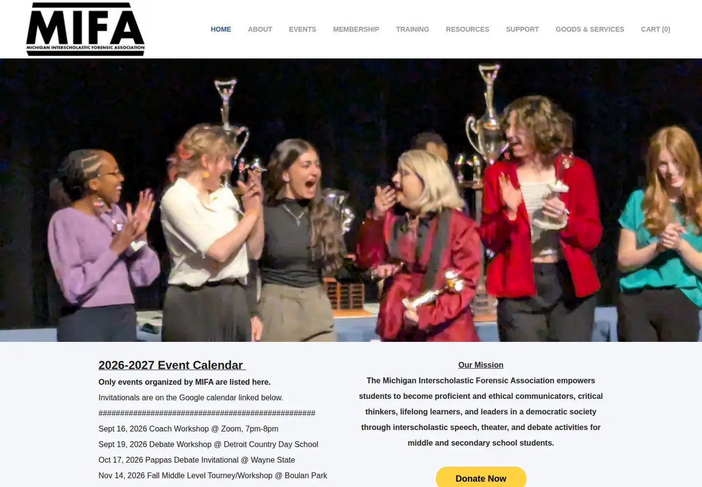 Screenshot of themifa.org