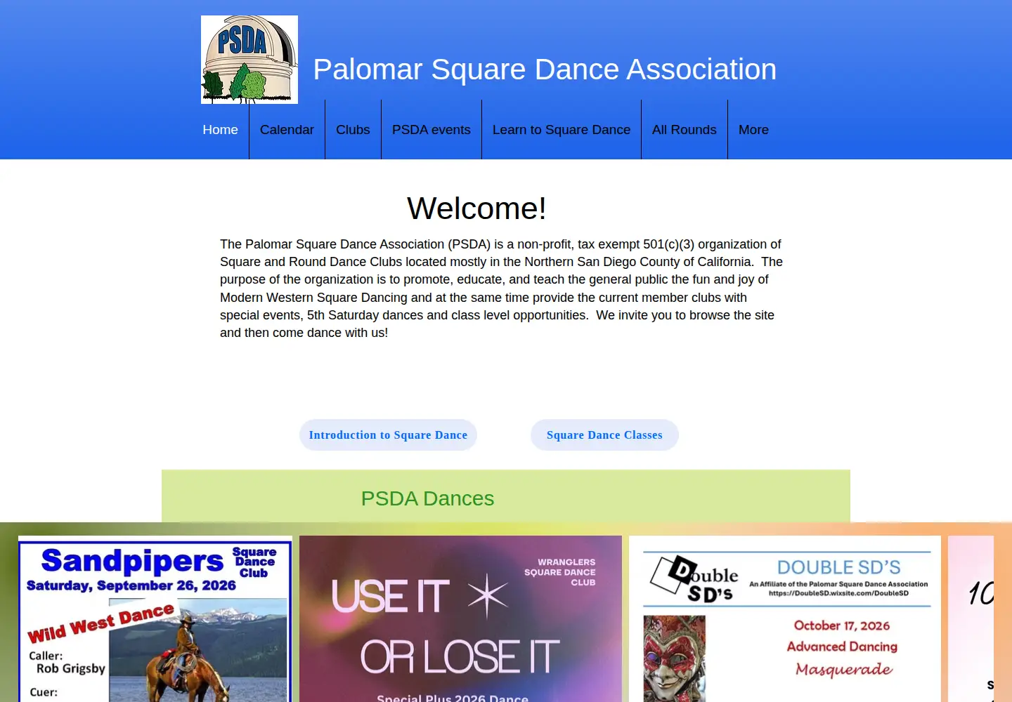 Screenshot of palomarsda.org