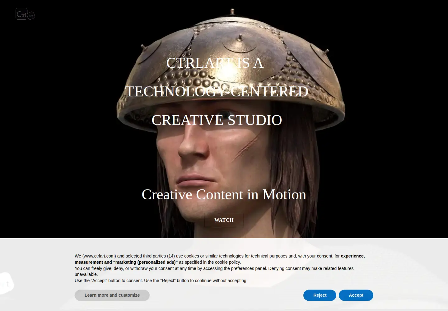 Captured homepage of ctrlart.com in the current scan