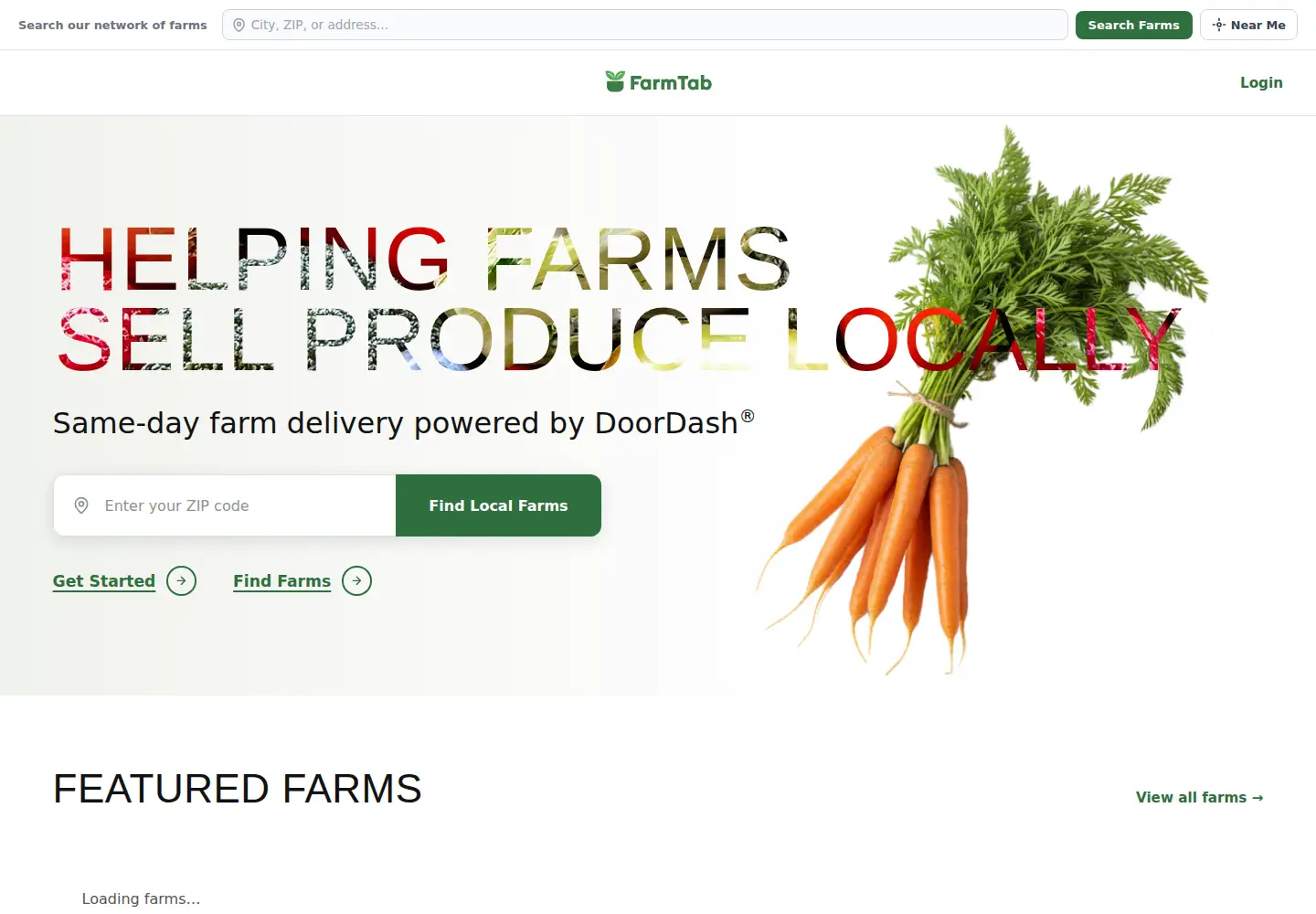 Screenshot of farmtab.com
