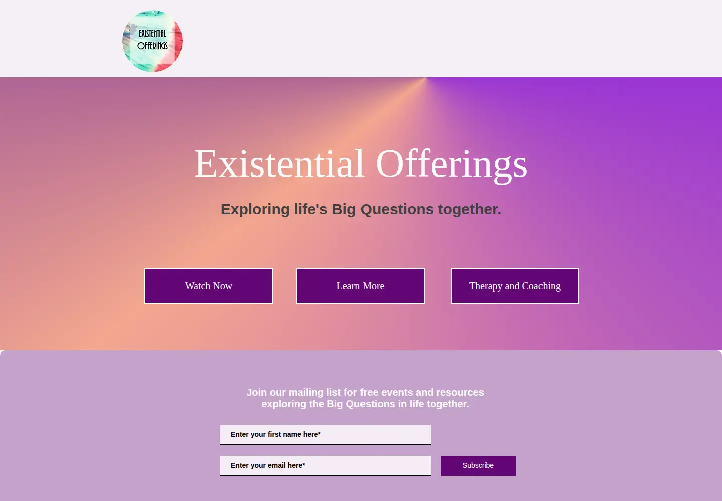 Screenshot of existentialofferings.com