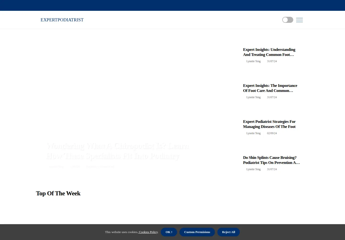 Captured homepage of expertpodiatrist.net in the current scan