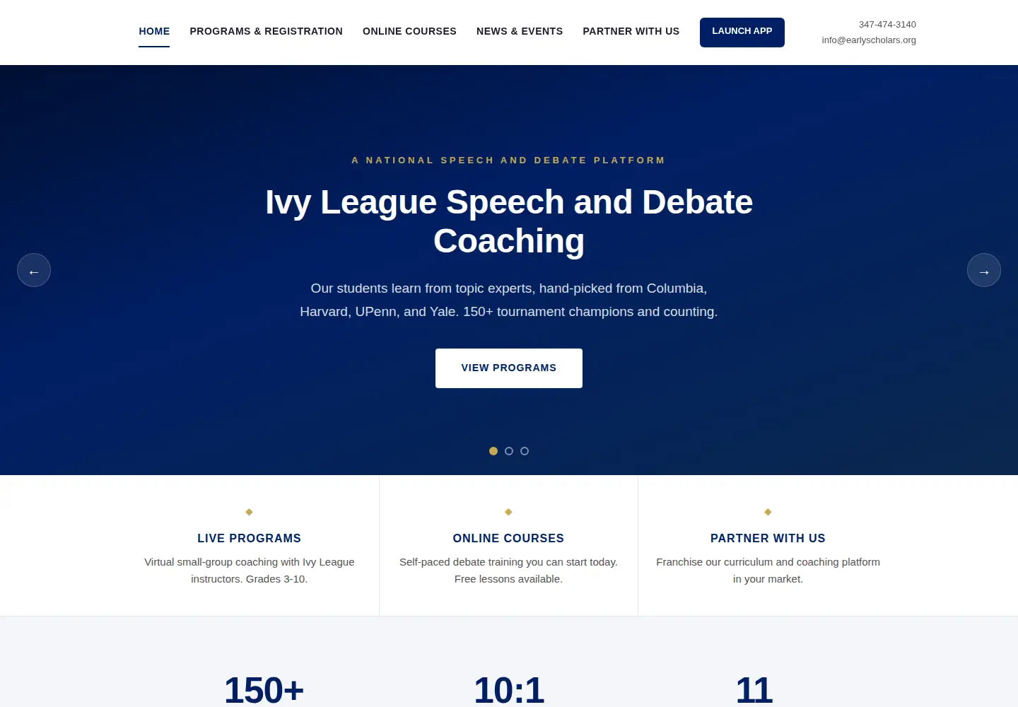Screenshot of earlyscholars.org