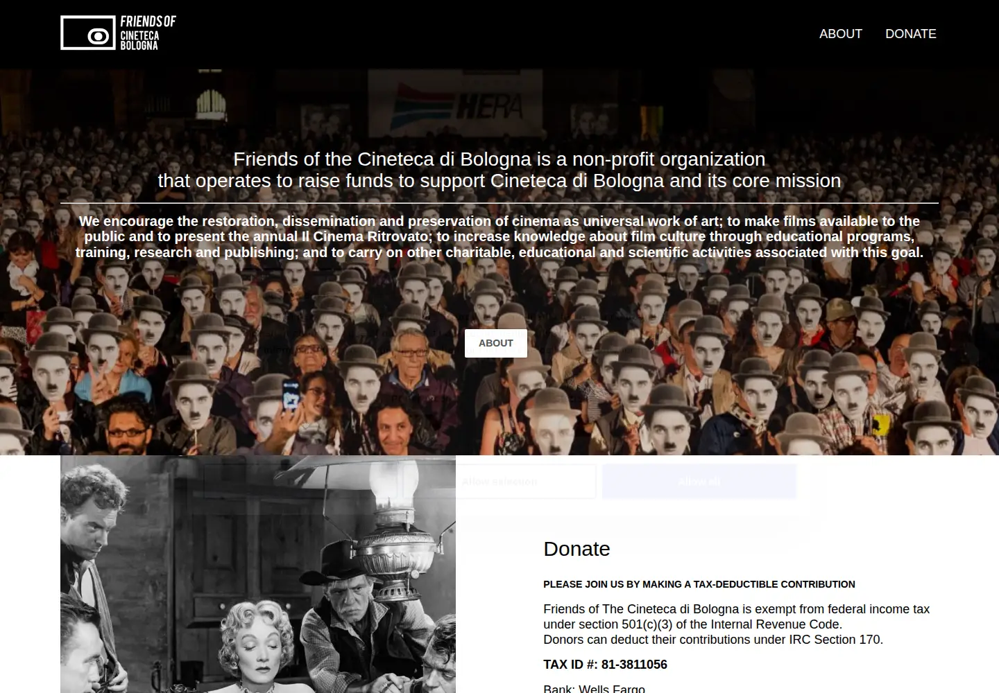 Screenshot of friendsofcinetecadibologna.org