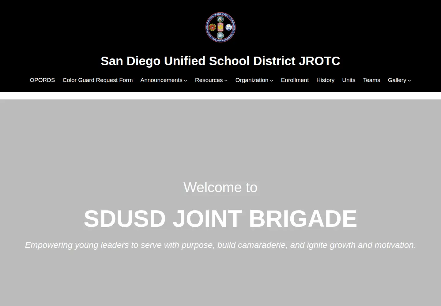 Screenshot of sdusdjrotc.org